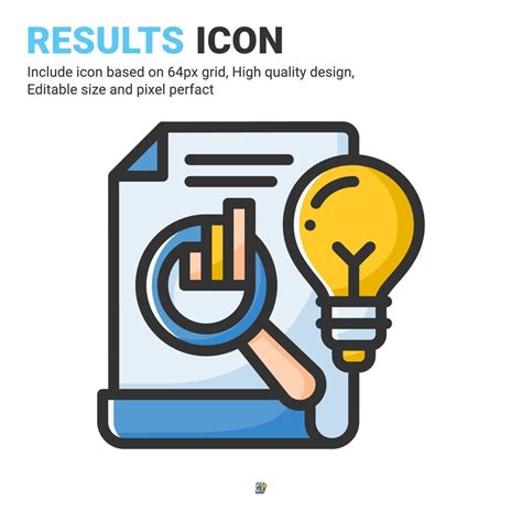 Results Icon Vector With Outline Color Style Isolated On White Background Vector Illustration
