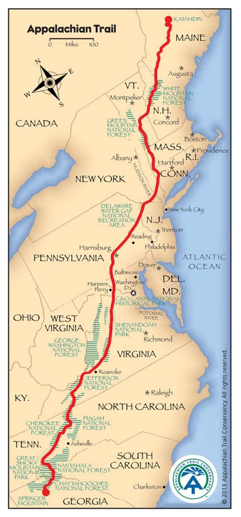 Detailed Appalachian Trail Map Maine Public