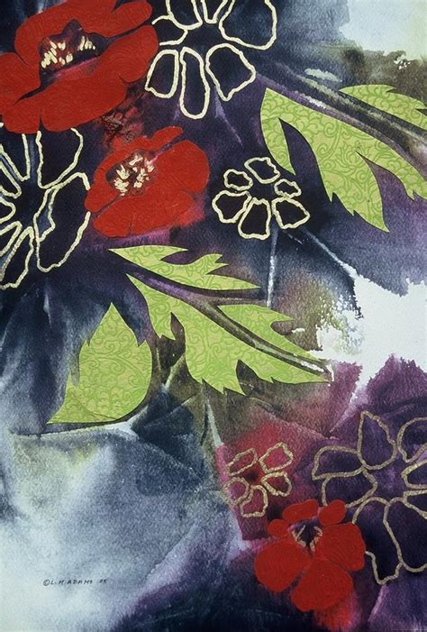 Flower Collage Painting By Louise Adams Fine Art America