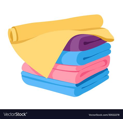 Towels Stack Or Pile Isolated Icon Soft Fabric Vector Image