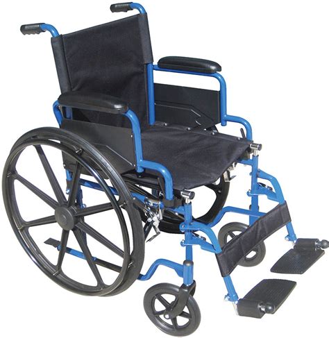 Drive Medical 18in Wheelchair Blue Streak Swing Away Footrests Adw