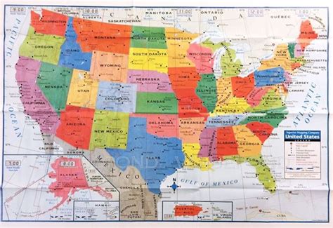 Usa Us Map Poster Size Wall Decoration Large Map Of United States 40