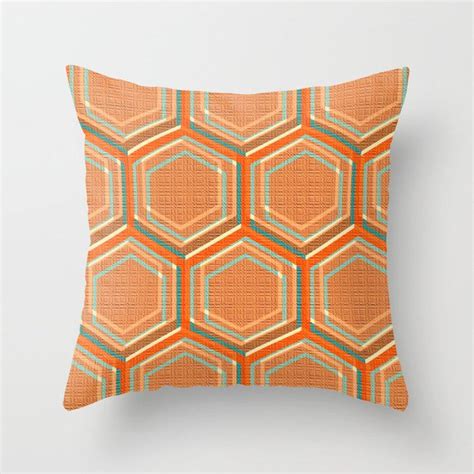 Buy Art Deco Ii Orange Turquoise Red Throw Pillow By Artistic Home Accessories Worldwide