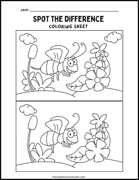 10 Free Spot The Difference Coloring Pages Easy Print The Simple