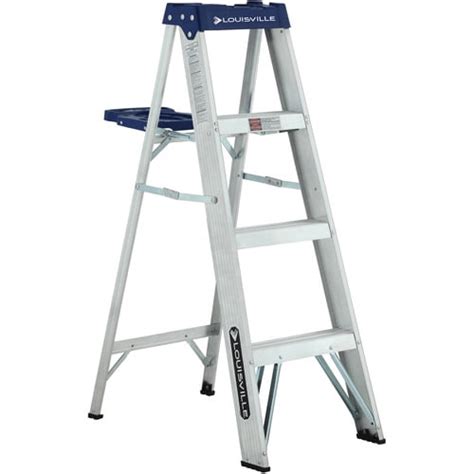 Louisville Ladder 4 Aluminum Step Ladder 225 Lb Capacity W 2318 04s