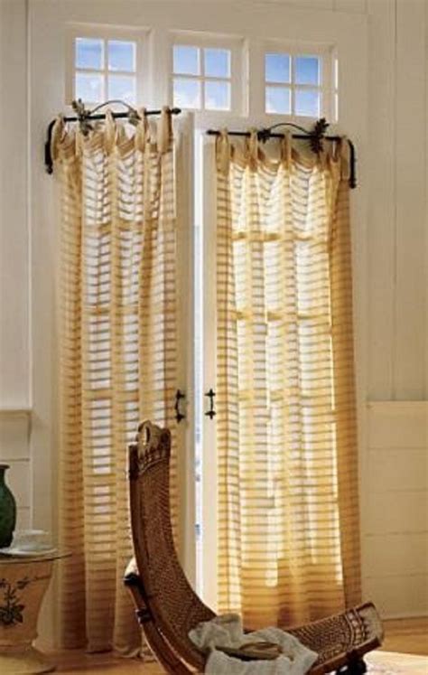 Perfect for style and privacy on french door windows. french door curtain rods | Door Designs Plans | French ...