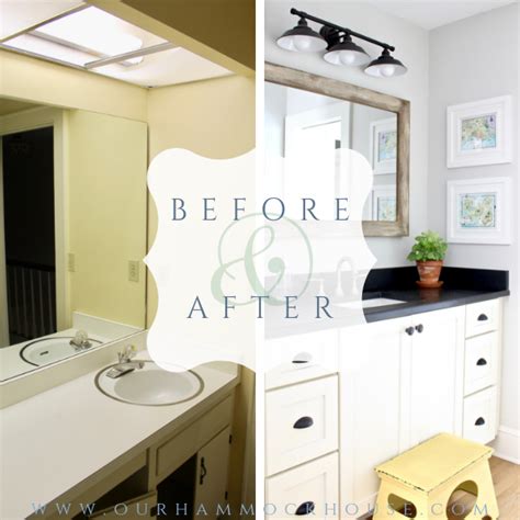 I chose two ceramic pedestal sinks since this is a jack and jill bathroom after all. Jack-and-Jill Bathroom Makeover | Our Hammock House