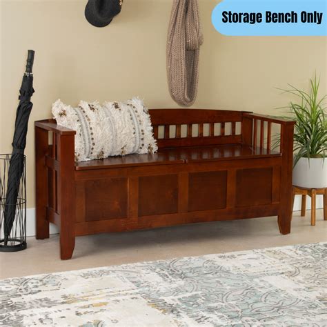 Traditional Storage Bench Lift Top Entryway Foyer Seat Large