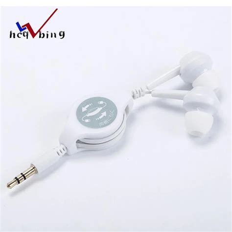 Universal Wired Earphone Portable Retractable Earbuds 35mm Ear