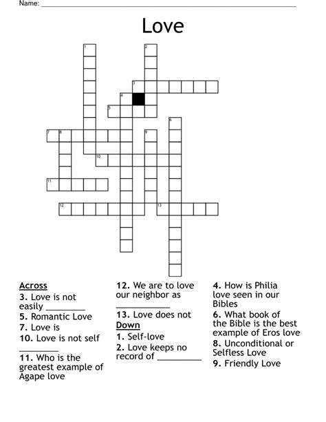 love crossword wordmint