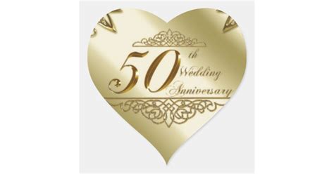 50th Wedding Anniversary Souvenirs Heart Sticker Zazzle
