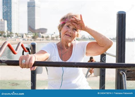 Portrait Of A Mature Athlete On The Street Stock Photo Image Of