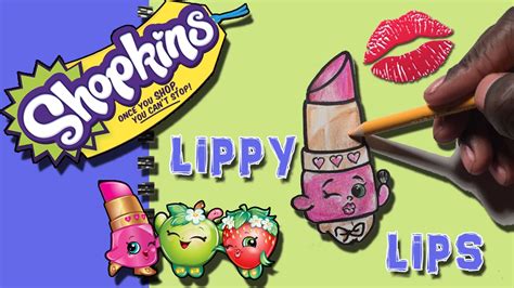 how to draw shopkins lippy lips in real time youtube