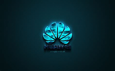 Download Wallpapers Huawei Blue Logo Creative Blue Art Huawei Emblem