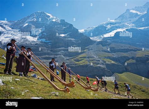 Swiss Horn Players Jungfrau Marathon Bernese Oberland Switzerland