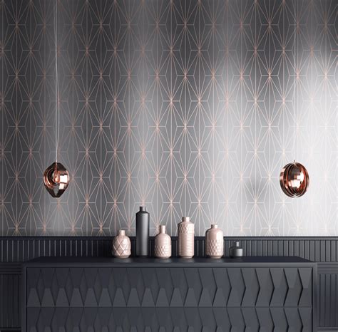 Famous Kayla Charcoal And Rose Gold Wallpaper Ideas