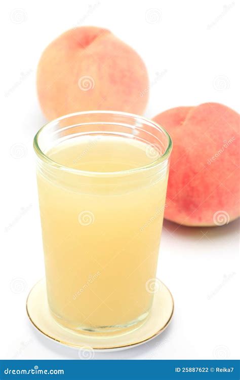 Peach Juice Stock Photo Image Of Peach Glass Back 25887622