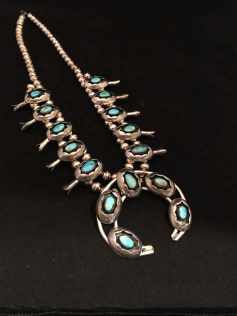 Vintage Squash Blossom Necklace Navajo Sterling Silver And Etsy