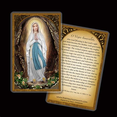 Our Lady Of Lourdes Holy Card Portraits Of Saints