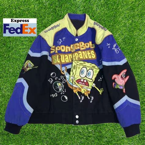 Custom Spongebob Jacket Vintage Style Nascar Racing Jacket Etsy