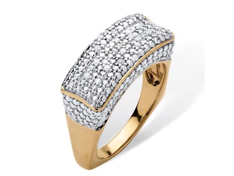 Palmbeach Jewelry Tcw Diamond Bar Ring With Square Back In K