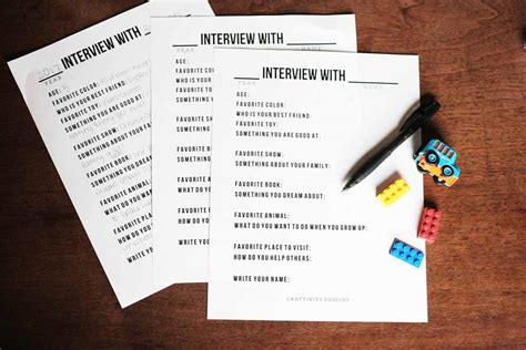 Yearly Interview Questions For Kids Craftivity Designs