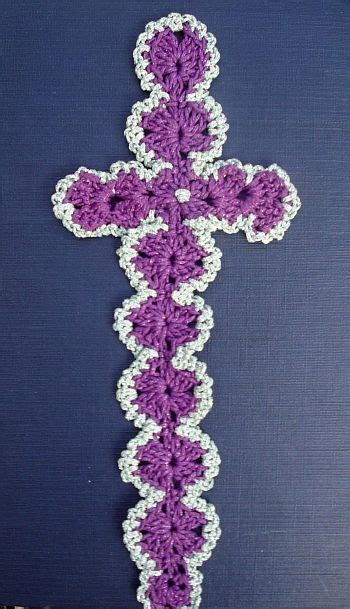 Religious cross book marker, bible bookmark pattern crochet. Crocheted Cross Bookmark made with Kreinik thread ...