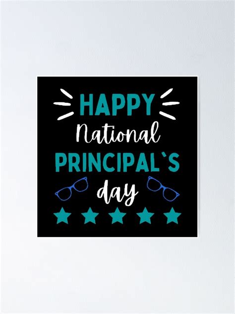 Happy National Principals Day The Best Teacher Blue Design Poster