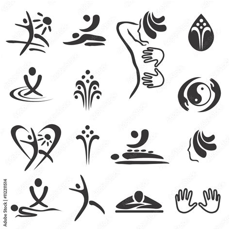 Spa Massage Icons Set Of Black Icons Of Spa And Massage Vector Available Stock Vektorgrafik
