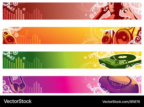 Music Web Banners Royalty Free Vector Image Vectorstock