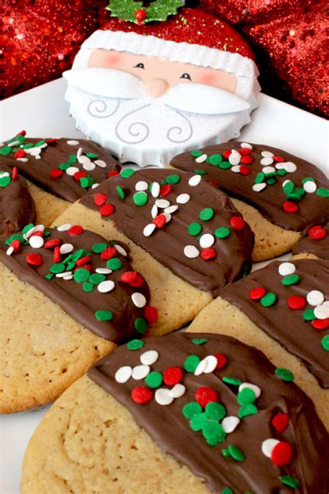 Chocolate chip cookie maple leaf cream cookies chocolate brownie cookie cake, cookies snacks christmas cookie gingerbread euclidean, a combination of holiday cookies, food, holidays, people. Chocolate Dipped Peanut Butter Christmas Cookies - Two Sisters