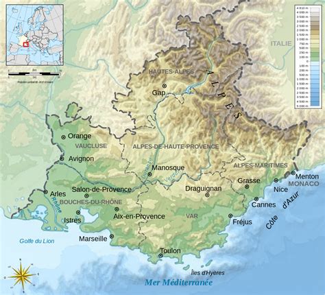 Cartograffr Les Régions De France La Provence Alpes Côte Dazur