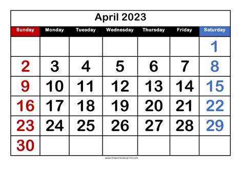 2023 Printable Calendar With Large Dates Free 2023 Calendar Printable
