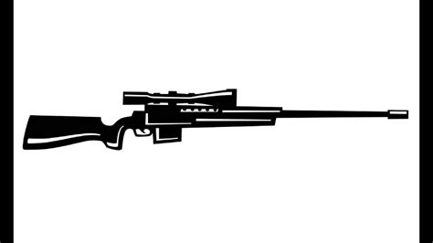 How To Draw A Sniper Rifle Как нарисовать снайперскую винтовку Youtube