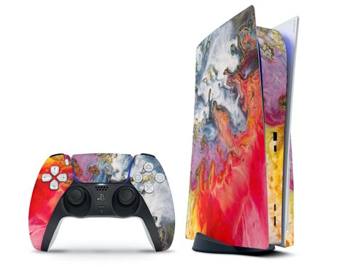 Ethereal Cosmos Red Gold Marble Ps5 Skin Magma Marble Console Etsy Uk