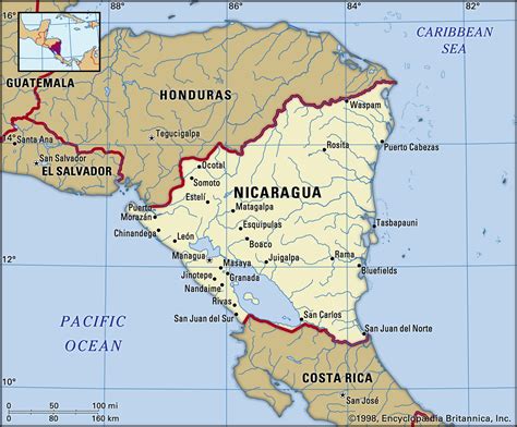 Detailed Political Map Of Nicaragua Nicaragua Detailed Political Map