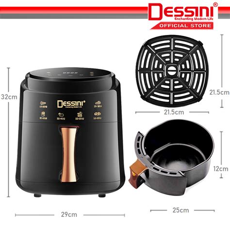 DESSINI ITALY AF 60 Electric Oven Convection Air Fryer Toaster Timer