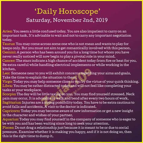 2nd November 2019 Horoscope Revive Zone