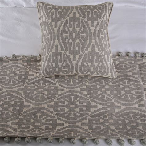 King Queen Twin Grey Bed Runner With Decorative Throw Etsy Grey