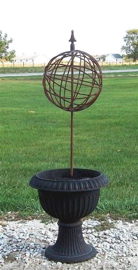 A very strong support which blends beautifully with roses and will also restrain buddleias, tree peonies, mallows and large established clumps of. Orbit Sphere - Plant Support - Wrought Iron Garden Art ...