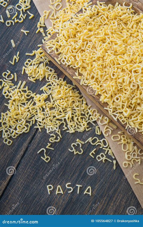 Uncooked Raw Pasta Alphabet Yellow Letters Stock Image Image Of