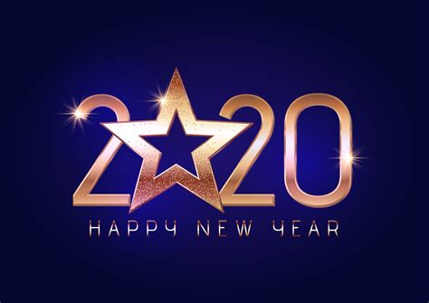 Happy New Year 2020 Background With Gold Lettering 686719 Vector Art At