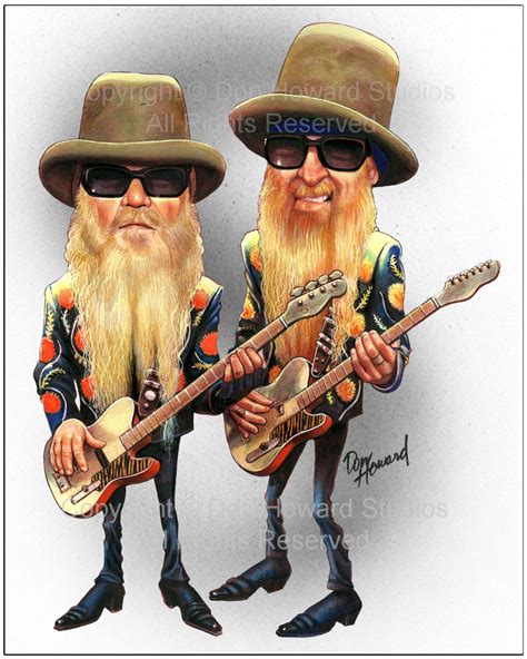 Zz Top Limited Edition Celebrity Caricature By Don Howard Celebrity