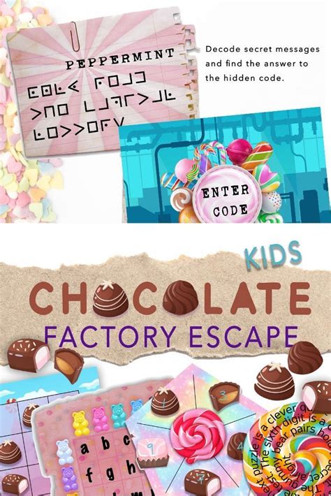 Play games find a way out of the room, using logic and skill to perform successfully escape. Escape room game for kids. Chocolate factory themed ...