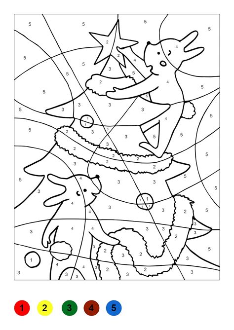 Coloriages de Noël par numéro  Coloriages à imprimer