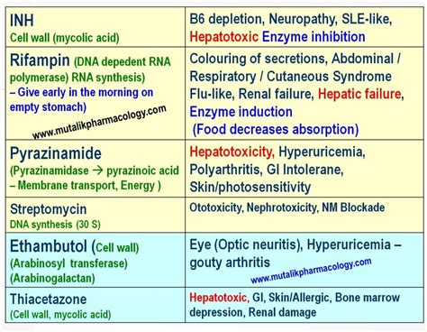 Anti Tuberculosis Drugs Mutalik Pharmacology