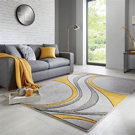 Mirage Rug Grey And Yellow Living Room Rugs In Living Room Living