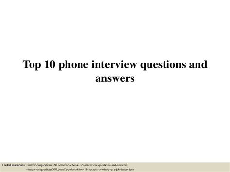 Top 10 Phone Interview Questions And Answers