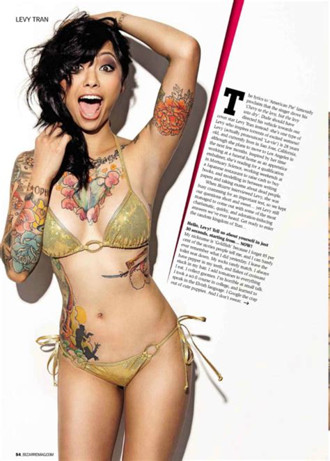 Bizarre Magazine Levy Tran Sexy Tattoo Models Top Female Celebrities