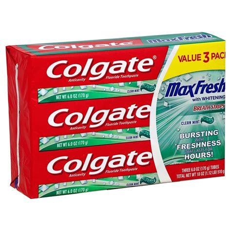 Colgate Maxfresh With Whitening Breath Strips Clean Mint Toothpaste